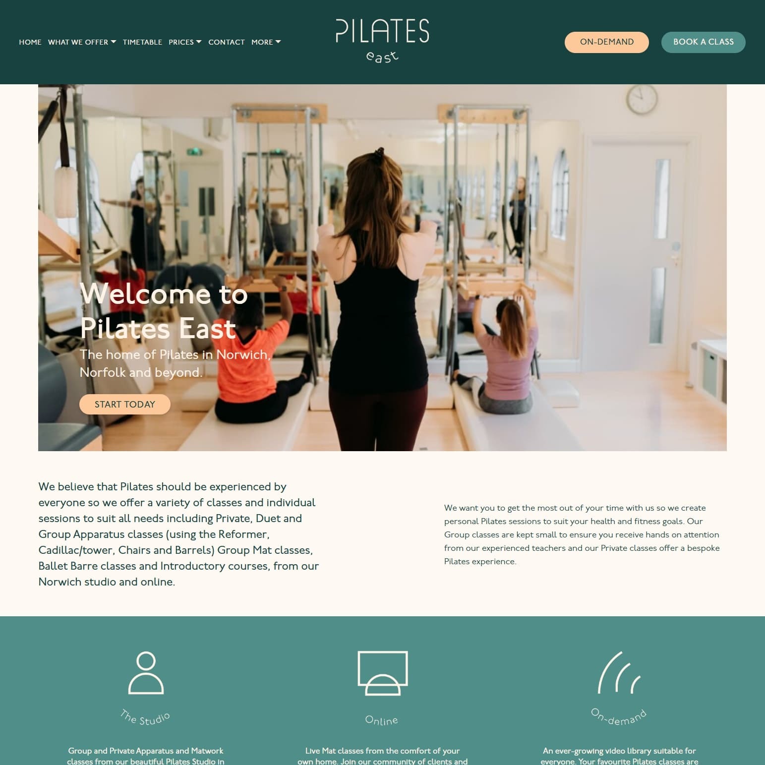 WordPress Website Development: Pilates East